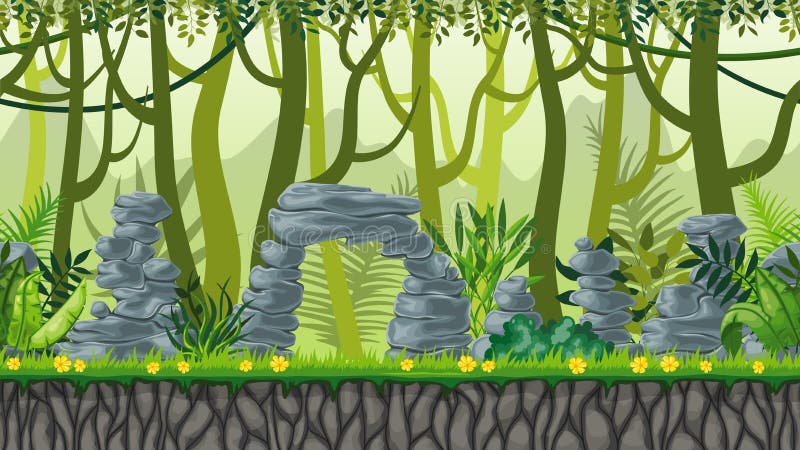 Het naadloze landschap van de aardwildernis stock illustratie Het naadloze landschap van de aardwildernis stock illustratie
