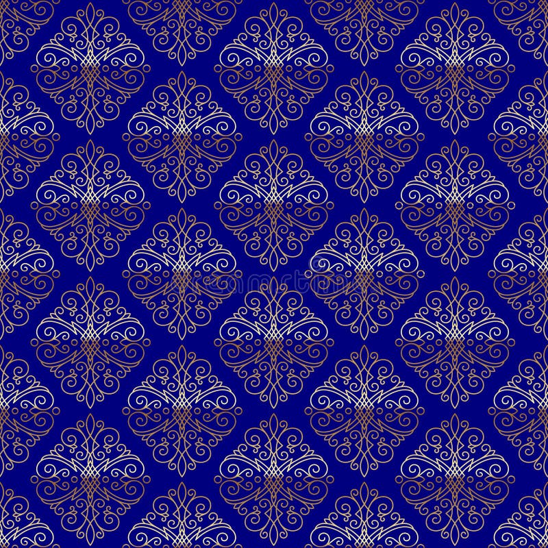 Het naadloze patroon met bloeit kalligrafische elegant vector illustratie Het naadloze patroon met bloeit kalligrafische elegant vector illustratie