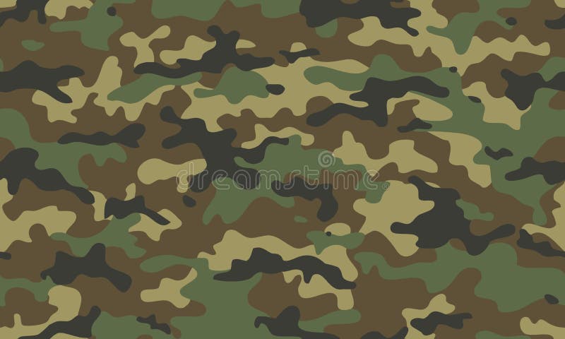 Het naadloze patroon van de camouflage In stijlcamo, herhaalt Vector illustratie Kaki textuur, de militaire leger groene jacht