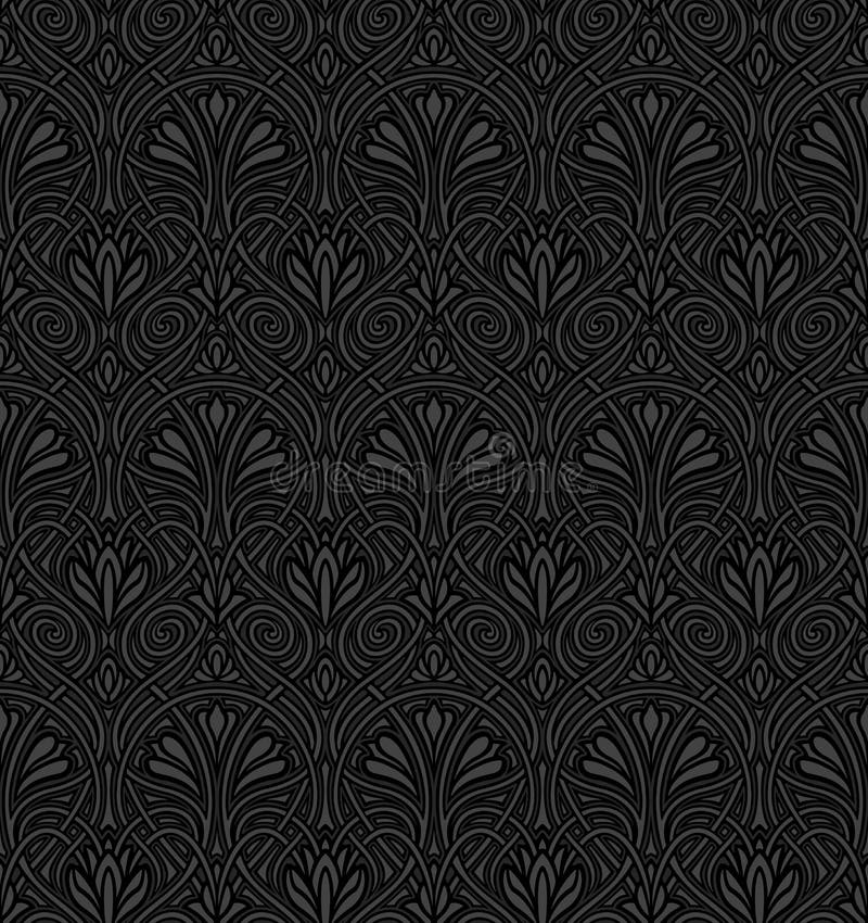 Het naadloze patroon van de Jugendstil royalty-vrije illustratie Het naadloze patroon van de Jugendstil royalty-vrije illustratie