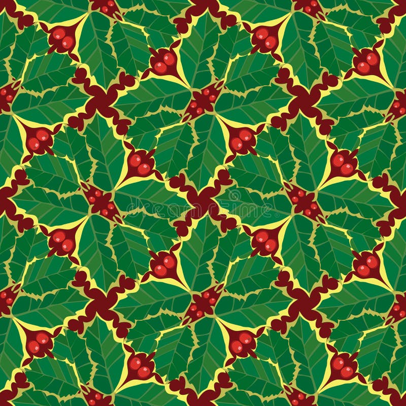 Het naadloze Patroon van het Behang van de Hulst vector illustratie Het naadloze Patroon van het Behang van de Hulst vector illustratie