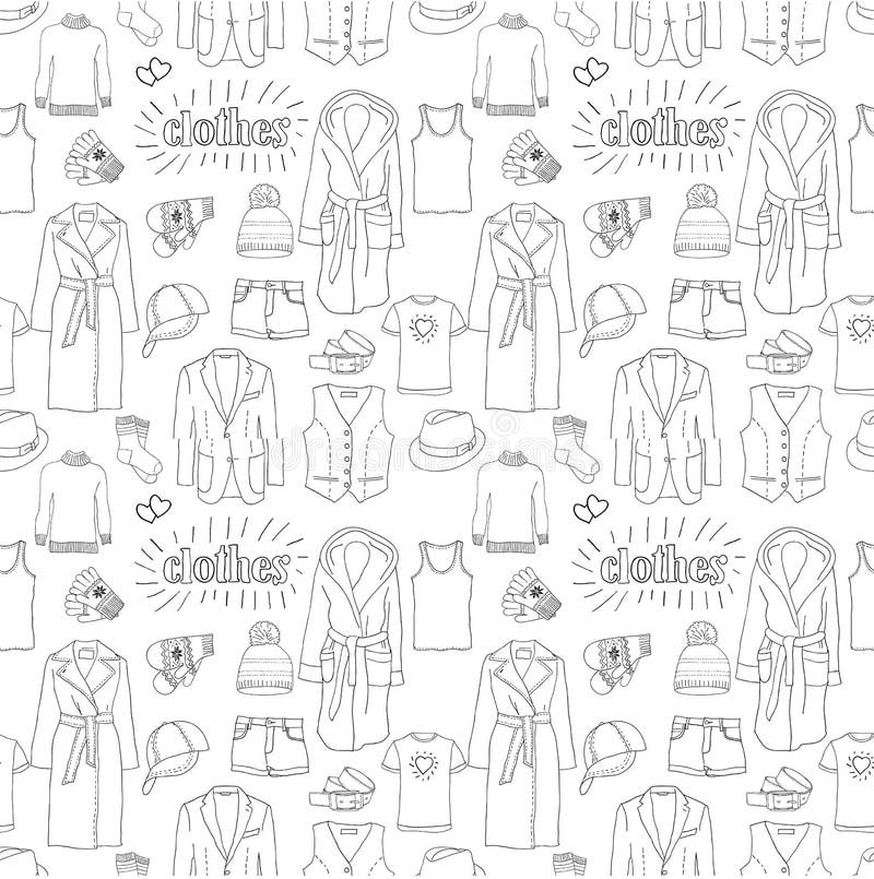 Het naadloze patroon van kleren vector illustratie