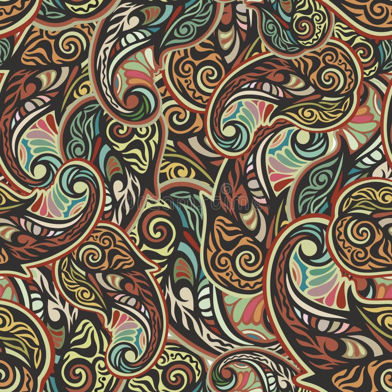 Het naadloze patroon van Paisley stock illustratie Het naadloze patroon van Paisley stock illustratie