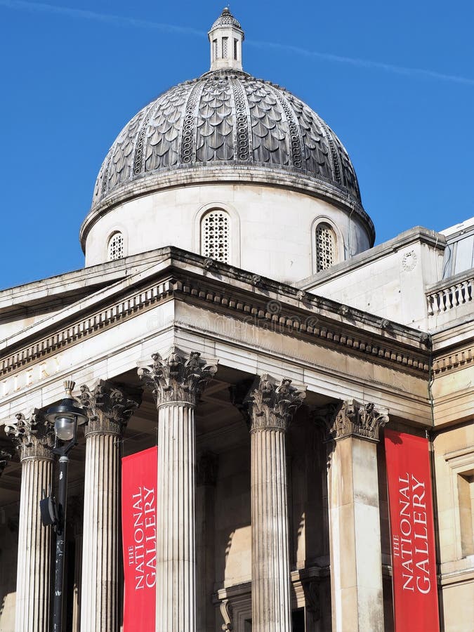 Het National Gallery Trafalgar Square Londen stock afbeelding Het National Gallery Trafalgar Square Londen stock afbeelding