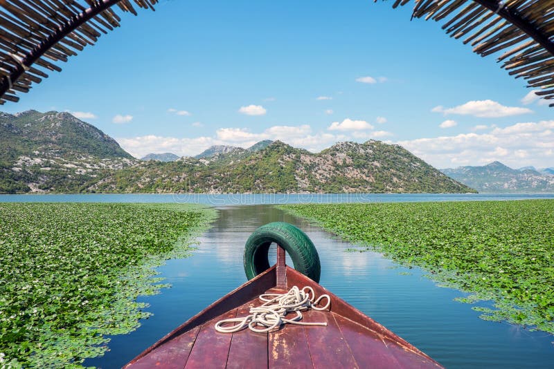 Boating on the beautiful lake. Lake Skadar National Park, Montenegro. Boating on the beautiful lake. Lake Skadar National Park, Montenegro.