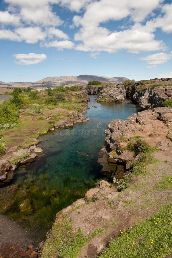 Nationaal Park Þingvellir, IJsland stock afbeelding