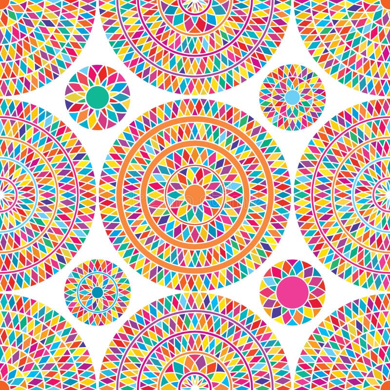 Het netto naadloze patroon van de Mandalabloem vector illustratie Het netto naadloze patroon van de Mandalabloem vector illustratie