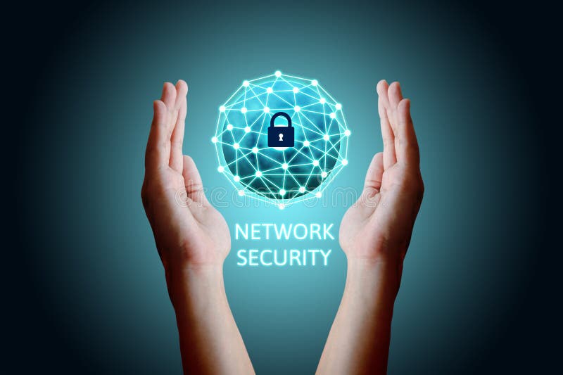 Het netwerkconcept van de Cyberveiligheid, Jonge Aziatische mens die globaal n houden Het netwerkconcept van de Cyberveiligheid, Jonge Aziatische mens die globaal n houden