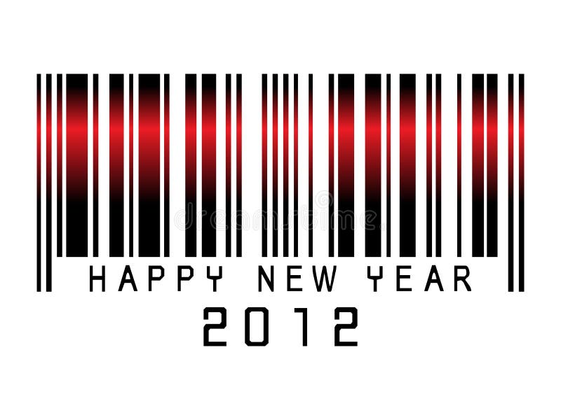 Het nieuwe jaar 2012 van de streepjescode stock illustratie Het nieuwe jaar 2012 van de streepjescode stock illustratie
