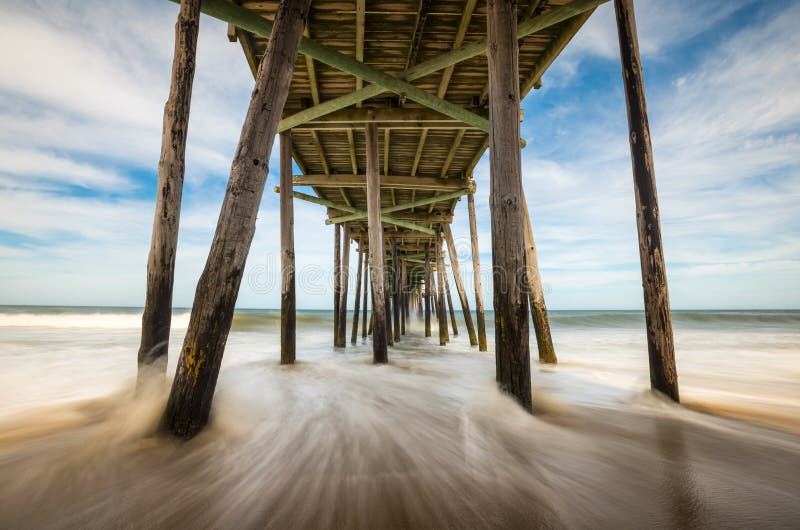 Het noorden Carolina Outer Banks Beach Seascape zeurt Hoofdobx NC royalty-vrije stock afbeelding Het noorden Carolina Outer Banks Beach Seascape zeurt Hoofdobx NC royalty-vrije stock afbeelding