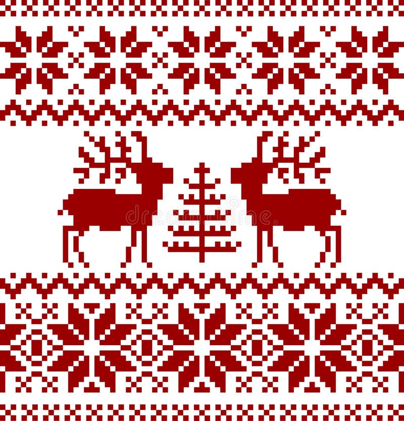 Het Noorse patroon van Kerstmis vector illustratie Het Noorse patroon van Kerstmis vector illustratie