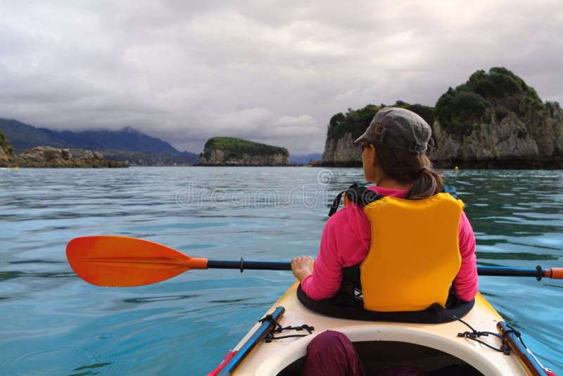 Het oceaan kayaking royalty-vrije stock foto Het oceaan kayaking royalty-vrije stock foto