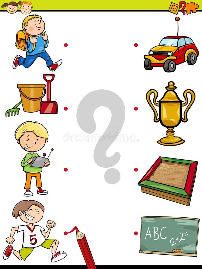 Het onderwijsspel van gelijkeelementen vector illustratie Het onderwijsspel van gelijkeelementen vector illustratie