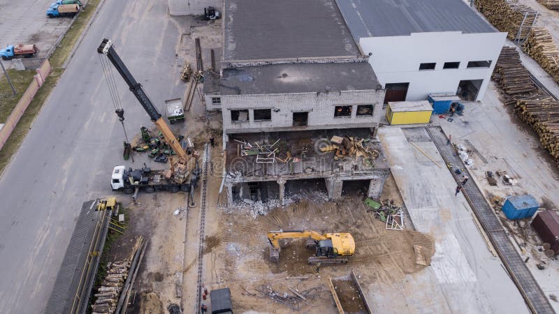 Het ontmantelen van de industriële bouw hoogste mening royalty-vrije stock fotografie Het ontmantelen van de industriële bouw hoogste mening royalty-vrije stock fotografie