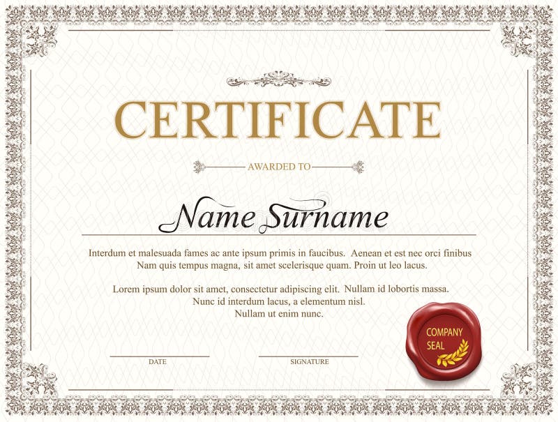 Het ontwerp van het certificaatmalplaatje royalty-vrije illustratie Het ontwerp van het certificaatmalplaatje royalty-vrije illustratie