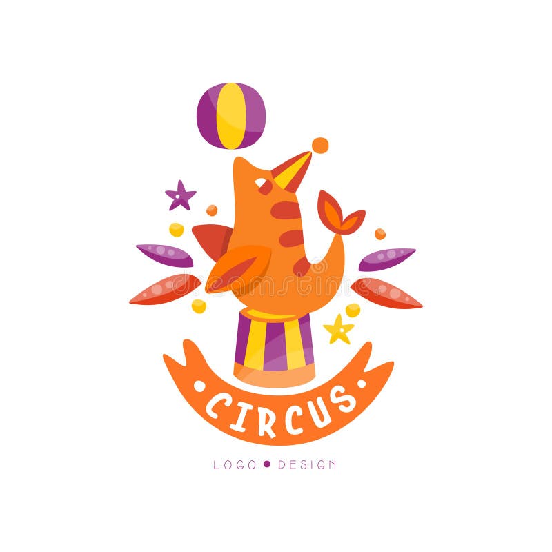 Het ontwerp van het circusembleem, feestelijk Carnaval, circus toont etiket, kenteken, hand getrokken malplaatje van flyear, affi vector illustratie Het ontwerp van het circusembleem, feestelijk Carnaval, circus toont etiket, kenteken, hand getrokken malplaatje van flyear, affi vector illustratie