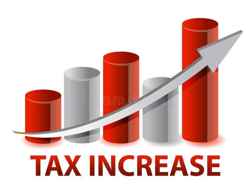 Tax Increase graph illustration design on white background. Tax Increase graph illustration design on white background