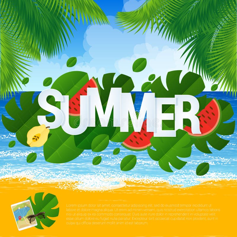 Het ontwerp van het de zomermalplaatje stock illustratie Het ontwerp van het de zomermalplaatje stock illustratie