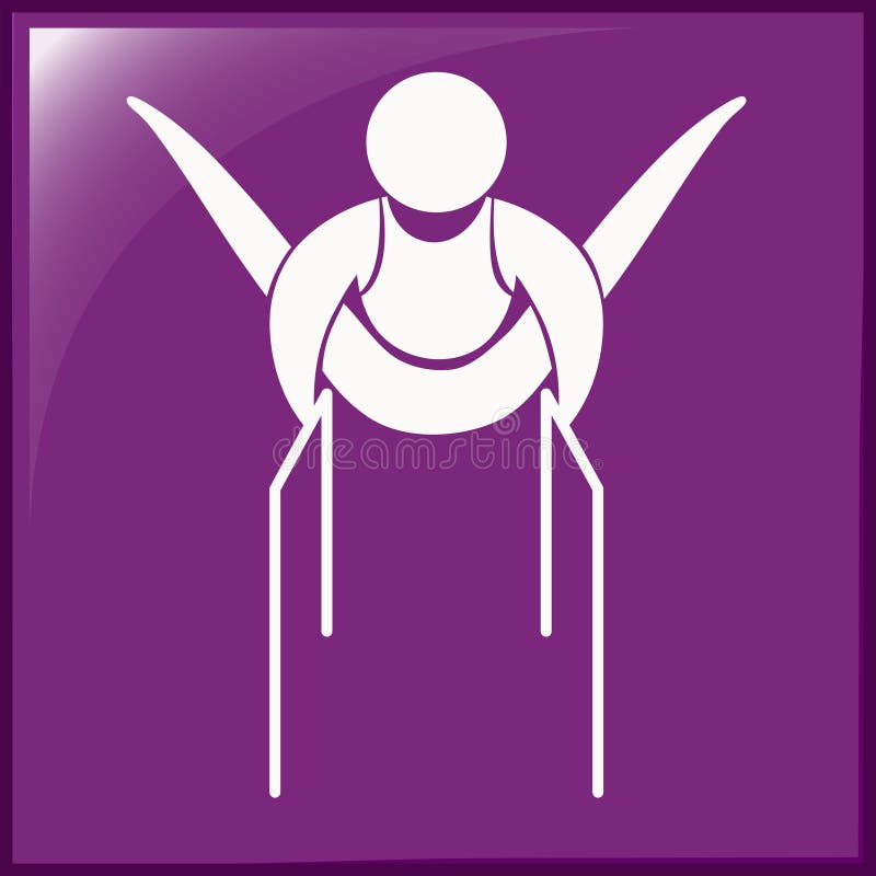 Het ontwerp van het sportpictogram voor gymnastiek met dubbele bars royalty-vrije illustratie Het ontwerp van het sportpictogram voor gymnastiek met dubbele bars royalty-vrije illustratie