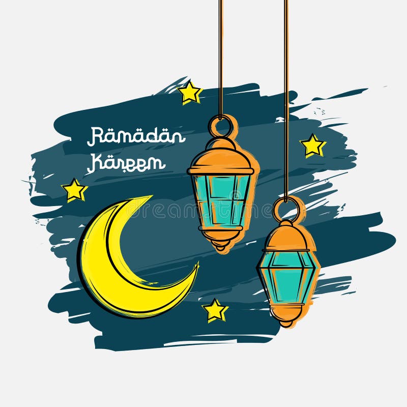 Het ontwerpachtergrond van verf ramadan kareem