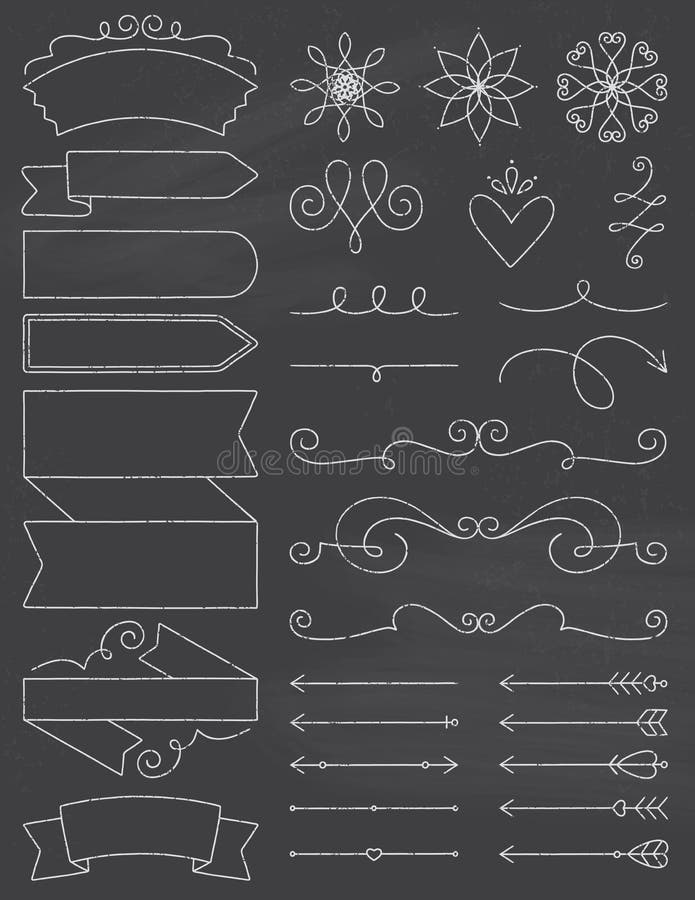 Het Ontwerpelementen van de bordkrabbel vector illustratie Het Ontwerpelementen van de bordkrabbel vector illustratie