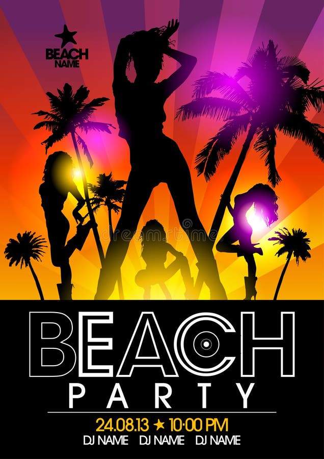 Het ontwerpmalplaatje van de strandpartij stock illustratie Het ontwerpmalplaatje van de strandpartij stock illustratie