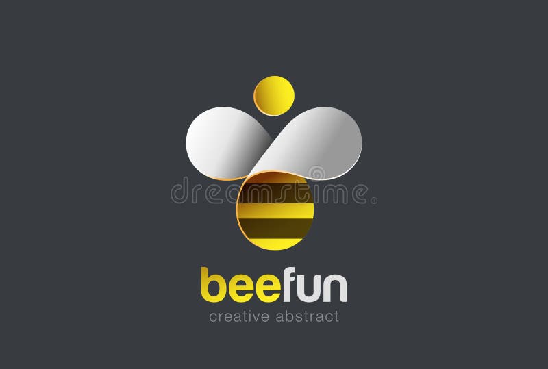 Het ontwerpvector van het bijenembleem Bijenkorfpictogram Creatief karakter Logotype
