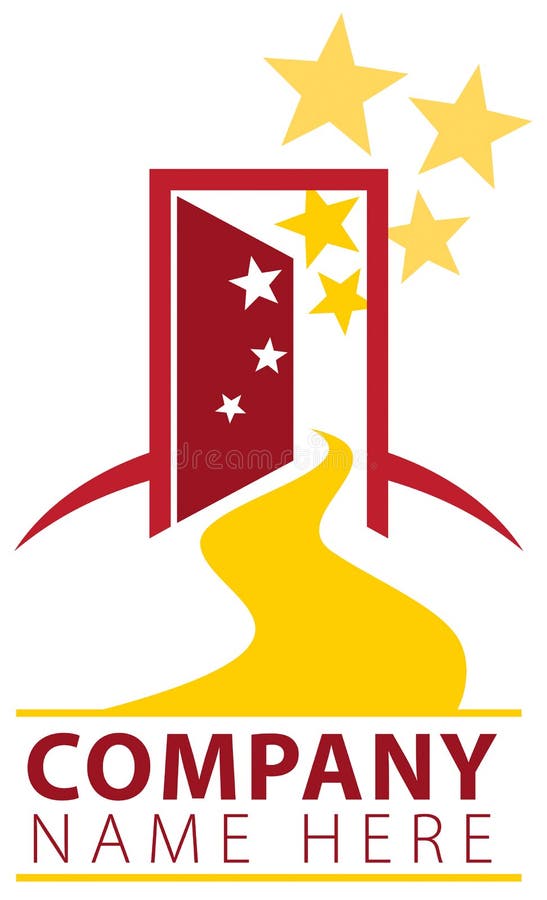 Het open Embleem van de Deurweg royalty-vrije illustratie Het open Embleem van de Deurweg royalty-vrije illustratie