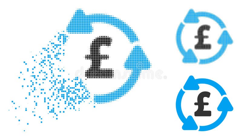 Het oplossende Pictogram van de het Pondomloop van Pixelated Halftone vector illustratie