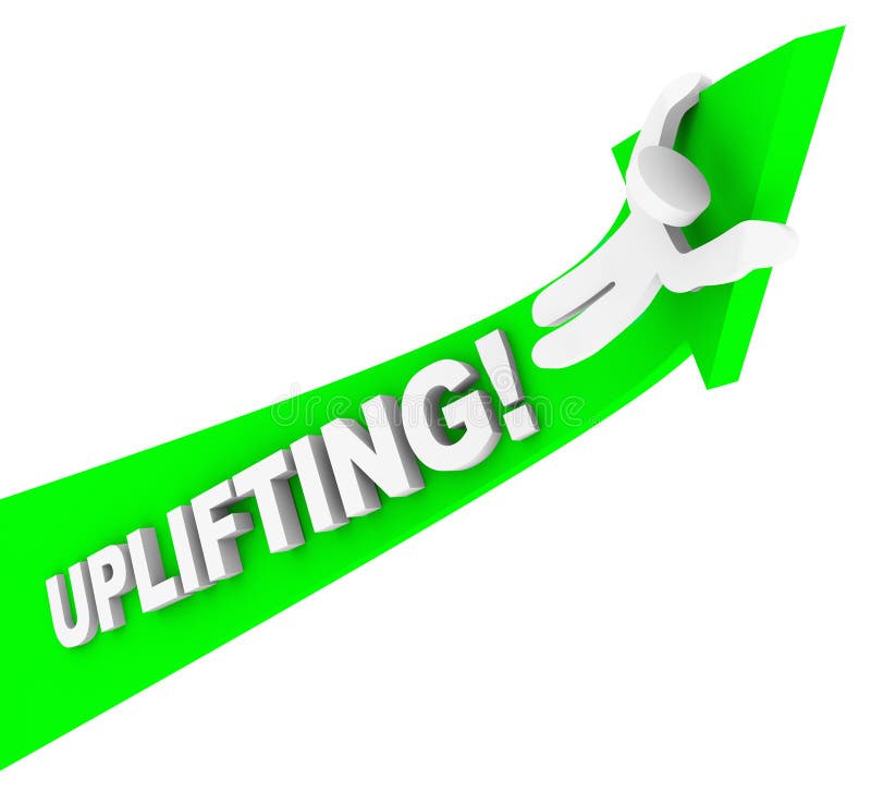Het optillen van Word het Succes van Person Riding Arrow Achiving Higher royalty-vrije illustratie Het optillen van Word het Succes van Person Riding Arrow Achiving Higher royalty-vrije illustratie