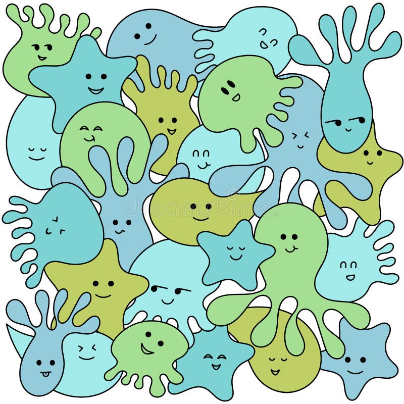 Het overzeese leven De achtergrond van de krabbel vector illustratie Het overzeese leven De achtergrond van de krabbel vector illustratie
