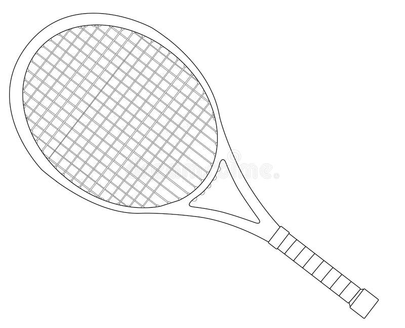 Het Overzicht van de tennisracket stock illustratie Het Overzicht van de tennisracket stock illustratie