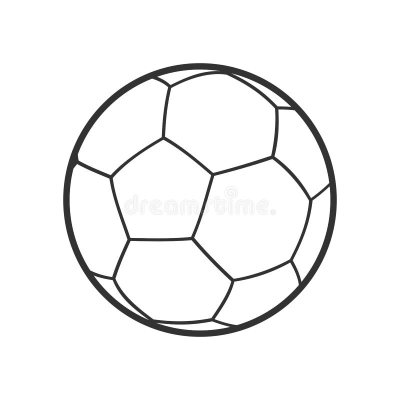 Het Overzichts Vlak Pictogram van de Futsalbal op Wit vector illustratie Het Overzichts Vlak Pictogram van de Futsalbal op Wit vector illustratie