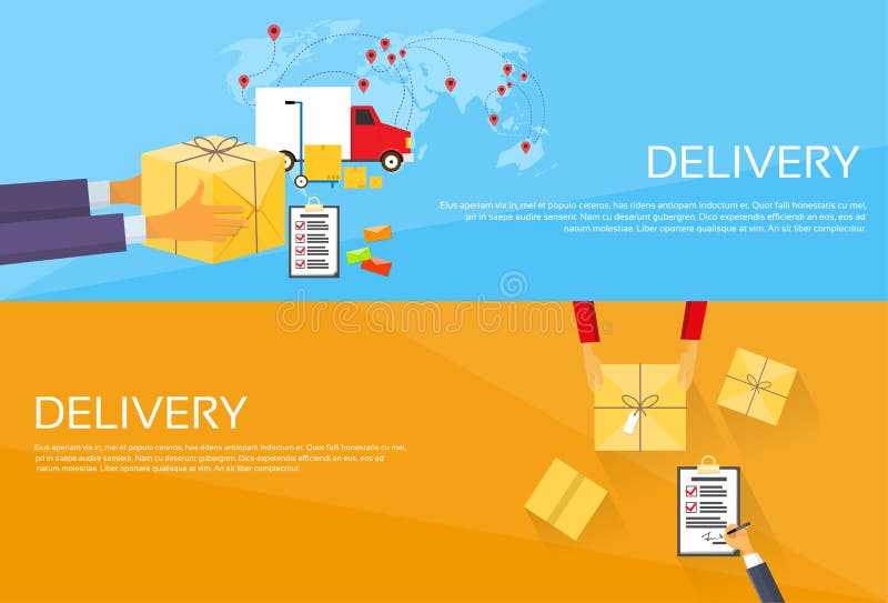 Het Pakketdoos die van de leveringsdienst Koerier ontvangen vector illustratie Het Pakketdoos die van de leveringsdienst Koerier ontvangen vector illustratie