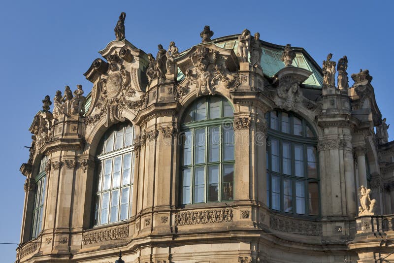 Het paleis van Zwinger in Dresden, Duitsland. stock fotografie Het paleis van Zwinger in Dresden, Duitsland. stock fotografie
