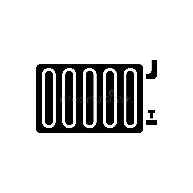 Het paneelpictogram van het radiatorstaal, vectorillustratie, zwart teken op geïsoleerde achtergrond stock illustratie Het paneelpictogram van het radiatorstaal, vectorillustratie, zwart teken op geïsoleerde achtergrond stock illustratie