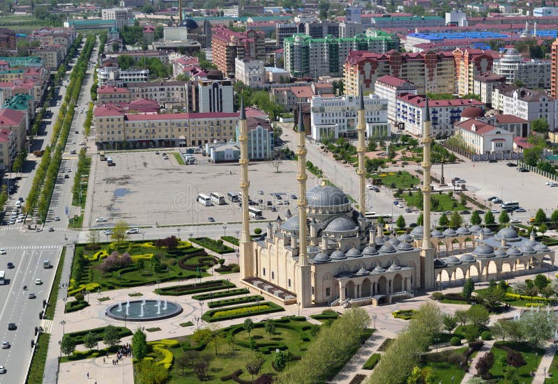 Het panoramische gezicht van Grozny stock foto's Het panoramische gezicht van Grozny stock foto's