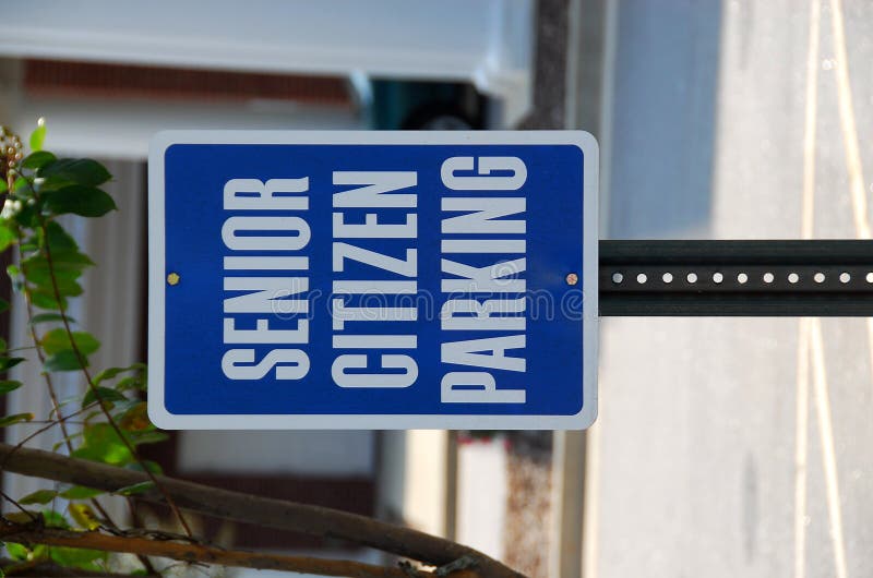 Photographed senior citizen parking sign at local church in Georgia. Photographed senior citizen parking sign at local church in Georgia.