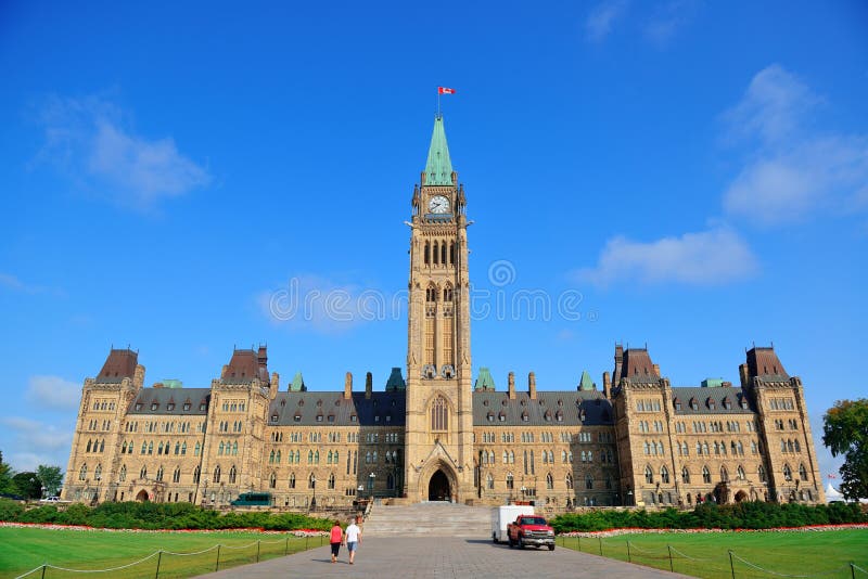 Het Parlement van Ottawa de Heuvelbouw stock afbeelding Het Parlement van Ottawa de Heuvelbouw stock afbeelding