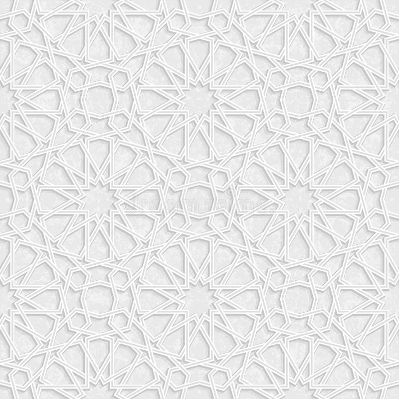 Het Patroon van de Arabesquester met Grunge Licht Grey Background, Vector royalty-vrije illustratie Het Patroon van de Arabesquester met Grunge Licht Grey Background, Vector royalty-vrije illustratie
