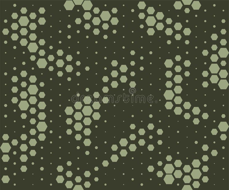 Het patroon van de camouflage De stijl van de slanghuid, halftone naadloos patroon Groene camoachtergrond