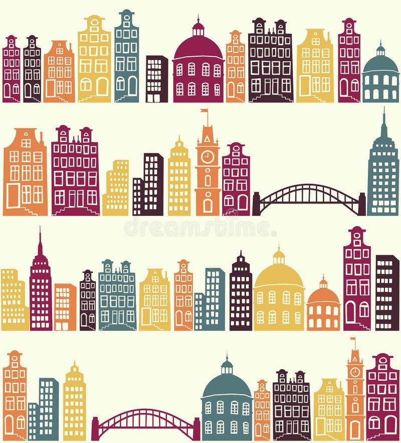 Het patroon van de stad royalty-vrije illustratie Het patroon van de stad royalty-vrije illustratie