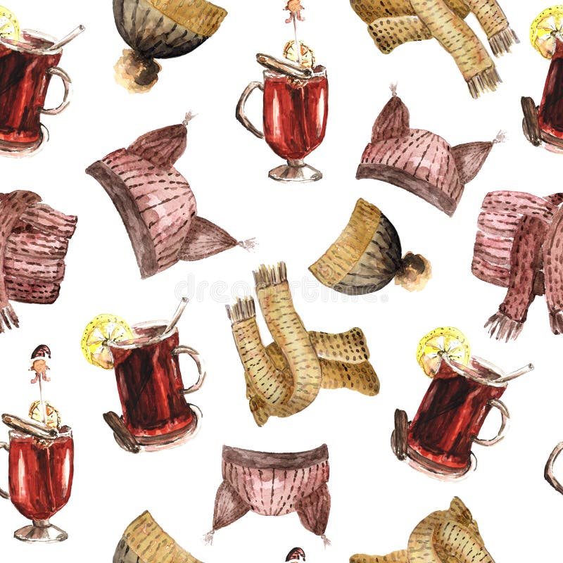 Het patroon van de waterverfwinter royalty-vrije illustratie Het patroon van de waterverfwinter royalty-vrije illustratie