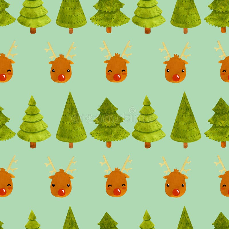 Het patroon van Kerstmisherten met nieuwe jaarboom stock illustratie Het patroon van Kerstmisherten met nieuwe jaarboom stock illustratie
