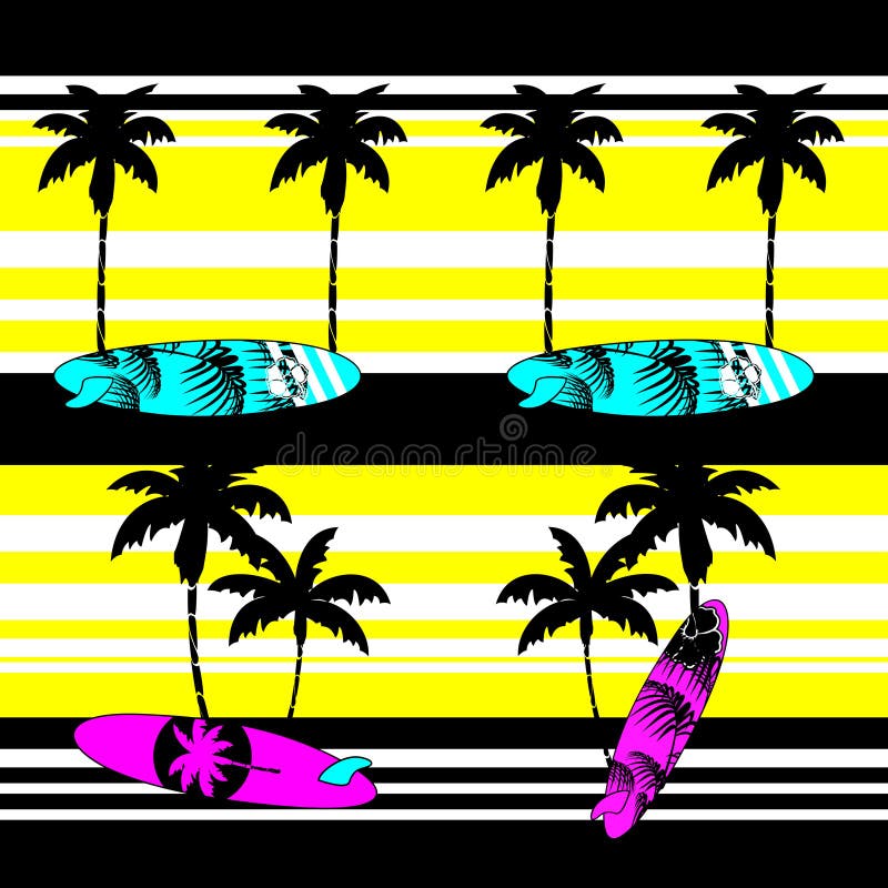 Het patroonachtergrond van de de zomer Hawaiiaanse branding stock illustratie Het patroonachtergrond van de de zomer Hawaiiaanse branding stock illustratie