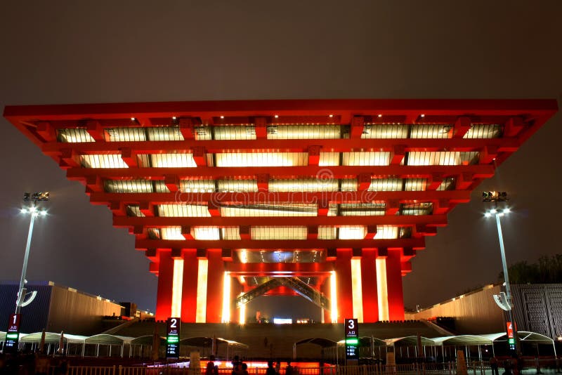 Night view of China Pavilion in Shanghai World Expo. Night view of China Pavilion in Shanghai World Expo