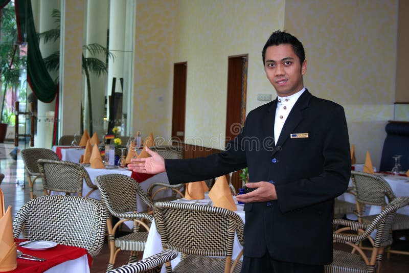Het personeel of de kelner van het restaurant royalty-vrije stock afbeelding Het personeel of de kelner van het restaurant royalty-vrije stock afbeelding