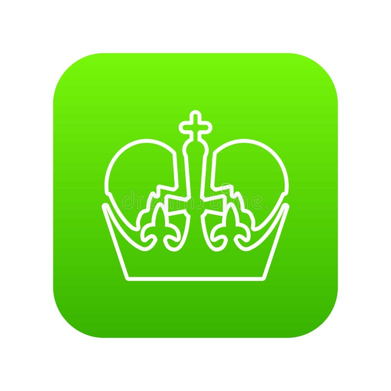 Het pictogram groene vector van de monarchkroon vector illustratie Het pictogram groene vector van de monarchkroon vector illustratie