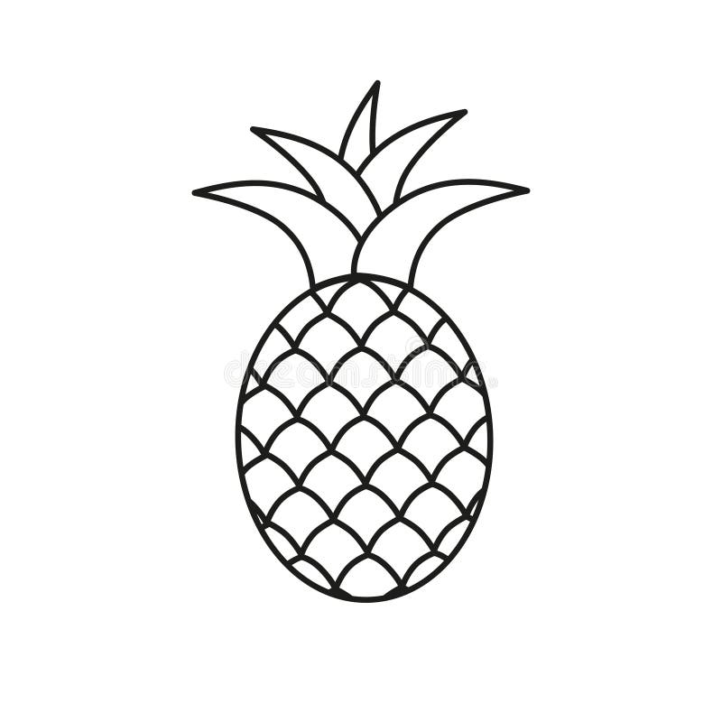 Het pictogram van het ananassymbool Het tropische exotische vectorpictogram van de fruit eenvoudige lijn royalty-vrije illustratie Het pictogram van het ananassymbool Het tropische exotische vectorpictogram van de fruit eenvoudige lijn royalty-vrije illustratie