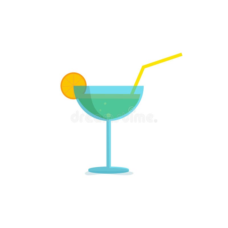 Het pictogram van het cocktailglas met alcoholische drank en citroen Vector